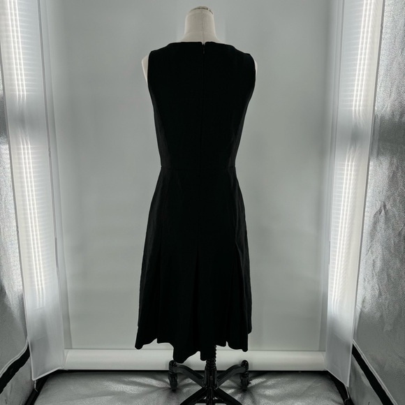 J.Crew 365 Pleated A-line Black Structured Linen Dress Size 4 - Picture 3 of 10